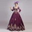 Vintage / Retro Medieval Burgundy Ball Gown Prom Dresses 2021 V-Neck Zipper Up Long Sleeve Floor-Length / Long Embroidered Tassel Cosplay Prom Formal Dresses