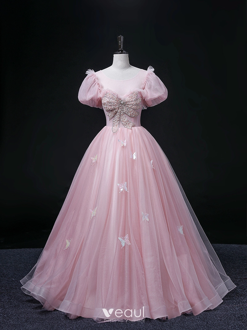 Modest Sky Blue Off The Shoulder Princess Prom Dress Evening Dress –  Bohogown
