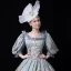 Vintage / Retro Medieval Pool Blue Ball Gown Prom Dresses 2021 Zipper Up U-Neck Floor-Length / Long 3/4 Sleeve 3D Lace Embroidered Printing Cosplay Prom Formal Dresses