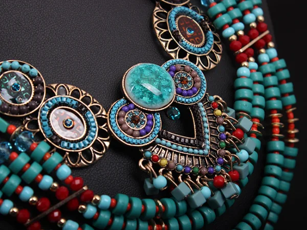 Bohemia Ethnic Sky Blue Prom Handmade  Necklace Accessories 2023