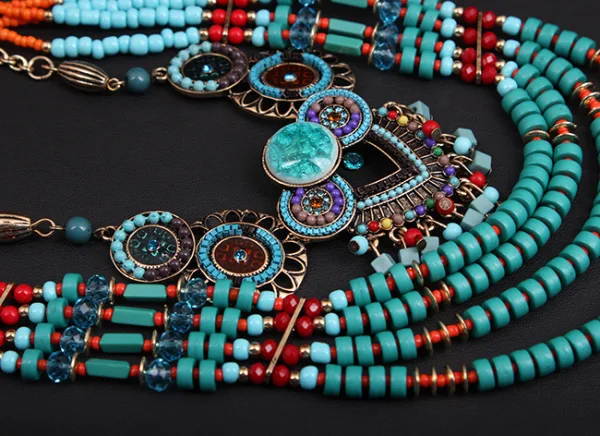 Bohemia Ethnic Sky Blue Prom Handmade  Necklace Accessories 2023