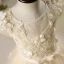 Chic / Beautiful Church Wedding Party Dresses 2017 Flower Girl Dresses Champagne Floor-Length / Long Ball Gown Bow Sash Cascading Ruffles Scoop Neck Short Sleeve Lace Appliques Leaf Flower Pearl