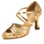 Chic / Beautiful Gold Sequins Latin Dance Shoes 2022 X-Strap 7 cm Stiletto Heels Pointed Toe Prom Womens Sandals High Heels
