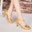 Chic / Beautiful Gold Sequins Latin Dance Shoes 2022 X-Strap 7 cm Stiletto Heels Pointed Toe Prom Womens Sandals High Heels