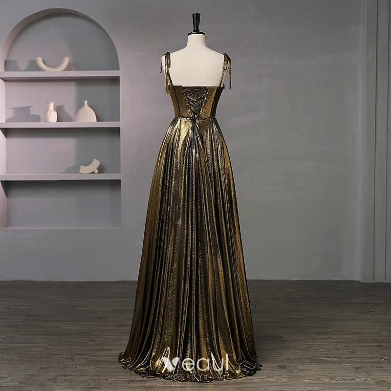 Elegant Black and Gold Evening Gown