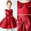 Chic / Beautiful Hall Wedding Party Dresses 2017 Flower Girl Dresses Burgundy Short A-Line / Princess Cascading Ruffles Bow Sash Sleeveless