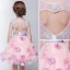 Chic / Beautiful Hall Wedding Party Dresses 2017 Flower Girl Dresses Blushing Pink Knee-Length Ball Gown Bow Sash Sleeveless Scoop Neck Butterfly Flower Appliques