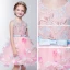 Chic / Beautiful Hall Wedding Party Dresses 2017 Flower Girl Dresses Blushing Pink Knee-Length Ball Gown Bow Sash Sleeveless Scoop Neck Butterfly Flower Appliques