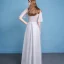 Modern / Fashion Graduation Dresses Party Dresses 2017 Silver Scoop Neck 1/2 Sleeves Lace Appliques A-Line / Princess