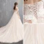 Modest / Simple Champagne Wedding Dresses 2018 A-Line / Princess Spaghetti Straps Sleeveless Backless Appliques Lace Ruffle Cathedral Train