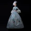 Modest / Simple Medieval Pool Blue Ball Gown Prom Dresses 2021 High Neck Zipper Up Long Sleeve Floor-Length / Long 3D Lace Embroidered Flower Animal Print Cosplay Prom Formal Dresses