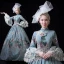 Modest / Simple Medieval Pool Blue Ball Gown Prom Dresses 2021 High Neck Zipper Up Long Sleeve Floor-Length / Long 3D Lace Embroidered Flower Animal Print Cosplay Prom Formal Dresses