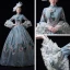 Modest / Simple Medieval Pool Blue Ball Gown Prom Dresses 2021 High Neck Zipper Up Long Sleeve Floor-Length / Long 3D Lace Embroidered Flower Animal Print Cosplay Prom Formal Dresses