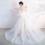 Amazing / Unique Hall Formal Dresses 2017 Prom Dresses A-Line / Princess Cathedral Train Cascading Ruffles V-Neck Long Sleeve Backless Appliques Flower
