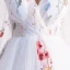 Amazing / Unique Hall Formal Dresses 2017 Prom Dresses A-Line / Princess Cathedral Train Cascading Ruffles V-Neck Long Sleeve Backless Appliques Flower