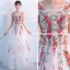 Amazing / Unique Hall Formal Dresses 2017 Prom Dresses White A-Line / Princess Floor-Length / Long Cascading Ruffles Scoop Neck Sleeveless Backless Appliques Flower