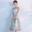 Chic / Belle Salle Robe De Ceremonie 2017 Robe De Graduation Blanche Thé Longueur Princesse Encolure Dégagée Dos Nu 1/2 Manches Appliques Fleur