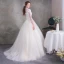 Vintage Ivory See-through Wedding Dresses 2018 Ball Gown High Neck 3/4 Sleeve Backless Appliques Flower Beading Pearl Ruffle Court Train