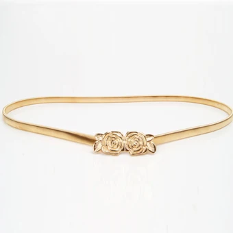 Modest Simple Gold Prom Belt 2020 Metal Flower Outdoor Garden Evening Party Accessories