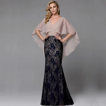 Modern Fashion Sexy Black Evening Dresses 2020 Trumpet Mermaid V Neck Sleeveless With Shawl Backless Embroidered Watteau Train Cocktail Party Evening Party Formal Dresses