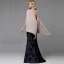 Modern / Fashion Sexy Black Evening Dresses  2020 Trumpet / Mermaid V-Neck Sleeveless With Shawl Backless Embroidered Watteau Train Cocktail Party Evening Party Formal Dresses