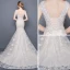 Chic / Belle Église Robe De Mariée 2017 Blanche Chapel Train Trompette / Sirène Encolure Dégagée Sans Manches Dos Nu En Dentelle Appliques Faux Diamant