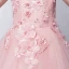 Chic / Beautiful Hall Wedding Party Dresses 2017 Flower Girl Dresses Candy Pink Tea-length Ball Gown Cascading Ruffles Scoop Neck Sleeveless Bow Flower Appliques Sequins Rhinestone