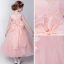 Chic / Beautiful Hall Wedding Party Dresses 2017 Flower Girl Dresses Candy Pink Tea-length Ball Gown Cascading Ruffles Scoop Neck Sleeveless Bow Flower Appliques Sequins Rhinestone