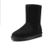 Klassisk Stövlar Dam 2017 Tan Läder Mitten Kalv Mocka Casual Vinter Platt Snow Boots