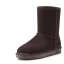 Klassisk Stövlar Dam 2017 Tan Läder Mitten Kalv Mocka Casual Vinter Platt Snow Boots