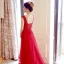 Chic / Beautiful Prom Dresses 2018 A-Line / Princess Scoop Neck Beading Pearl Bow Sash Floor-Length / Long Ruffle Backless Formal Dresses