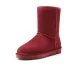 Klassisk Stövlar Dam 2017 Tan Läder Mitten Kalv Mocka Casual Vinter Platt Snow Boots