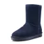 Klassisk Stövlar Dam 2017 Tan Läder Mitten Kalv Mocka Casual Vinter Platt Snow Boots