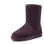 Klassisk Stövlar Dam 2017 Tan Läder Mitten Kalv Mocka Casual Vinter Platt Snow Boots