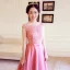 Chic / Beautiful Prom Dresses 2018 A-Line / Princess Scoop Neck Beading Pearl Bow Sash Floor-Length / Long Ruffle Backless Formal Dresses