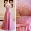 Chic / Beautiful Prom Dresses 2018 A-Line / Princess Scoop Neck Beading Pearl Bow Sash Floor-Length / Long Ruffle Backless Formal Dresses