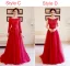 Chic / Beautiful Prom Dresses 2018 A-Line / Princess Scoop Neck Beading Pearl Bow Sash Floor-Length / Long Ruffle Backless Formal Dresses