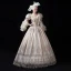 Vintage / Retro Medieval Champagne Ball Gown Prom Dresses 2021 V-Neck Long Sleeve Floor-Length / Long Zipper Up 3D Lace Beading Embroidered Pearl Cosplay Prom Formal Dresses