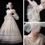 Vintage / Retro Medieval Champagne Ball Gown Prom Dresses 2021 V-Neck Long Sleeve Floor-Length / Long Zipper Up 3D Lace Beading Embroidered Pearl Cosplay Prom Formal Dresses