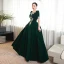 Élégant Vert Foncé Perlage Paillettes Robe De Bal 2023 Princesse Encolure Carrée Manches Courtes Dos Nu Longue Promo Robe De Ceremonie