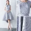 2 Bit Hall Formella Klänningar 2017 Studentklänningar Silver Prinsessa Asymmetrisk Cascading Volanger Urringning Ärmlös Halterneck Spets Appliqués
