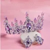 Baroque Charming Purple Crystal Rhinestone Wedding Alloy 2022 Bridal Hair Accessories