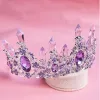 Baroque Charming Purple Crystal Rhinestone Wedding Alloy 2022 Bridal Hair Accessories