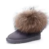 Mode Stövlar Dam 2017 Tan Mocka Stövletter Läder Casual Vinter Platt Snow Boots