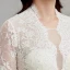 Unique Beste Ivory / Creme Übergröße Brautkleider / Hochzeitskleider 2020 A Linie Tiefer V-Ausschnitt 1/2 Ärmel Applikationen Rückenfreies Perlenstickerei Pailletten Kapelle-Schleppe Hochzeit