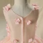 Chic / Beautiful Hall Wedding Party Dresses 2017 Flower Girl Dresses Pearl Pink Short Ball Gown Cascading Ruffles V-Neck Sleeveless Appliques Flower