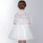 2 Piece Church Wedding Party Dresses 2017 Flower Girl Dresses White Short Ball Gown Cascading Ruffles 1/2 Sleeves High Neck Lace Appliques Beading