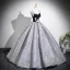 Unusual Black Beading Lace Flower Printing Prom Dresses 2025 Ball Gown Spaghetti Straps Sleeveless Backless Floor-Length / Long Formal Dresses