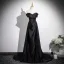 Sexy Schwarz Satin Abendkleider 2025 A Linie Bandeau Ärmellos Rückenfreies Lange Festliche Kleider