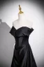 Sexy Schwarz Satin Abendkleider 2025 A Linie Bandeau Ärmellos Rückenfreies Lange Festliche Kleider